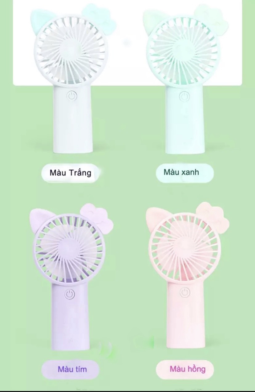 Quạt cầm tay mini, quạt mini cầm tay sạc điện, pin dung lượng lớn 1200mah, cổng sạc usb - an yen shop