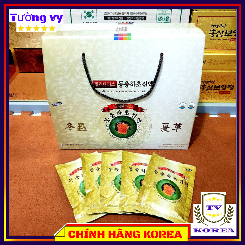Nước đông trùng hạ thảo hàn quốc xách quà tặng 30 gói cao cấp, chavykorea