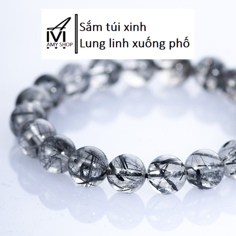 Vòng tay phong thủy thạch anh tóc đen