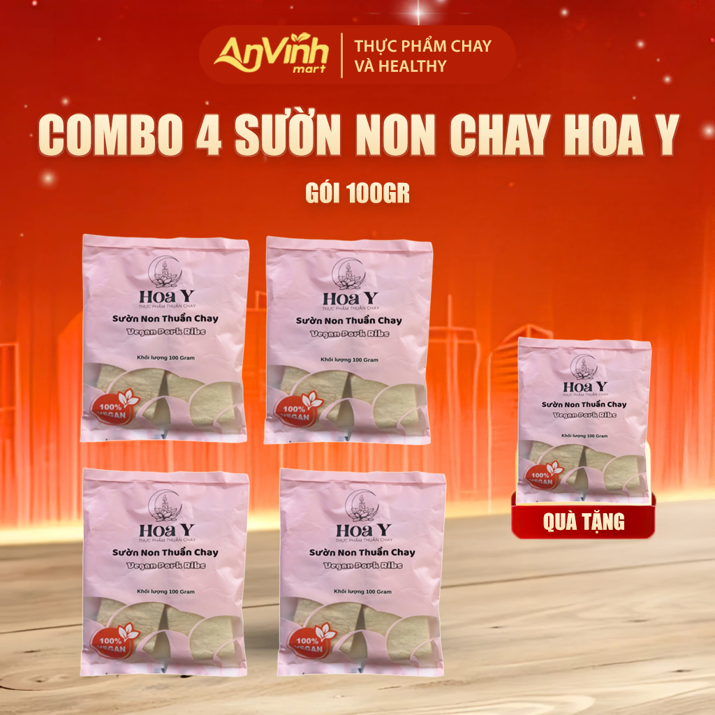 MUA 4 TẶNG 1 Sườn non chay Hoa Y 100gr