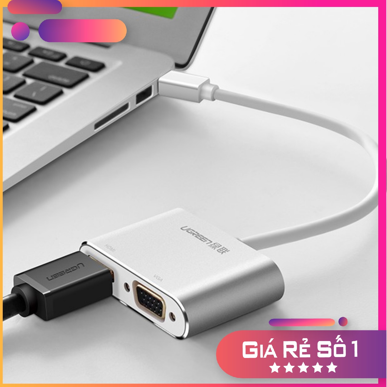 Cáp mini displayport sang hdmi & vga ugreen 20421 vỏ nhôm