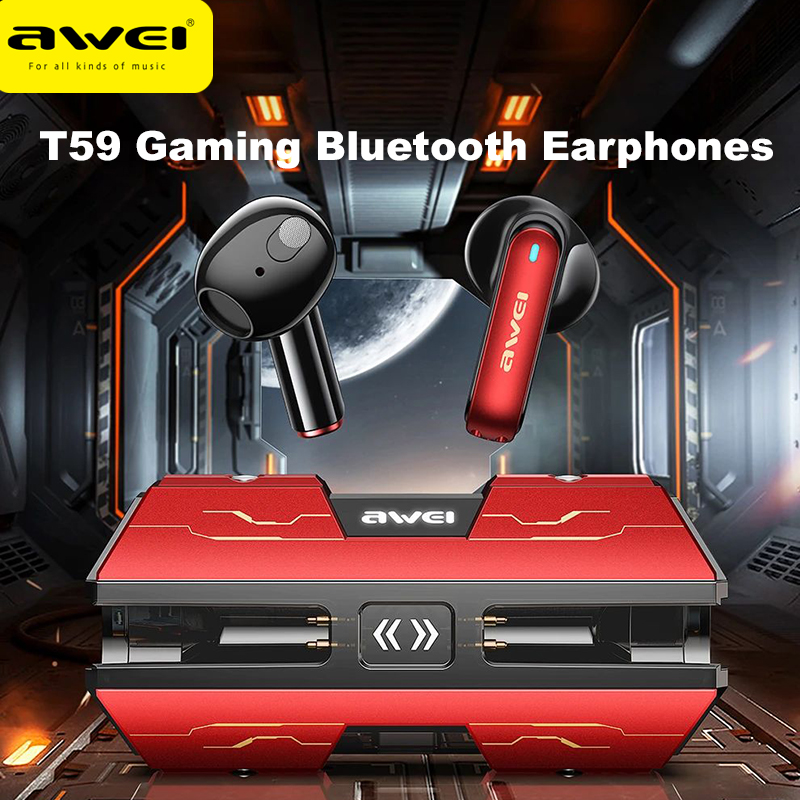Awei T59 Game Bluetooth 5.3 Earphone Zinc alloy material Wireless Low
