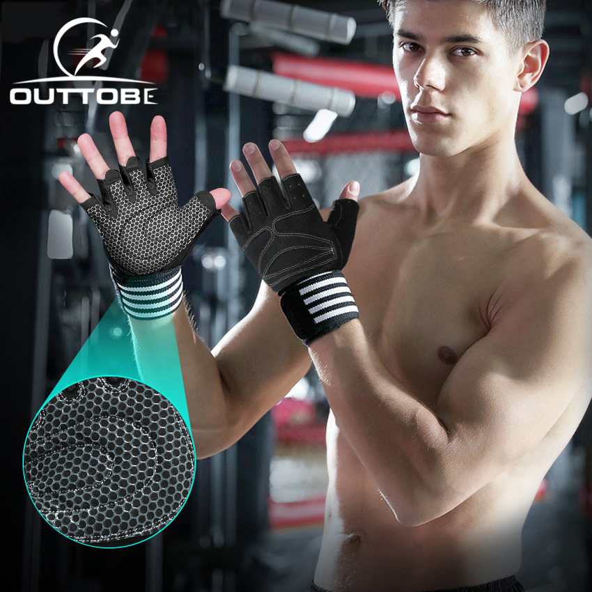 Outtobe găng tay tập gym nam Găng tay dùng để tập thể dục tập gym thiết kế bảo vệ cổ tay phục vụ cho các bài tập nặng dành cho cả nam và nữ - INTL