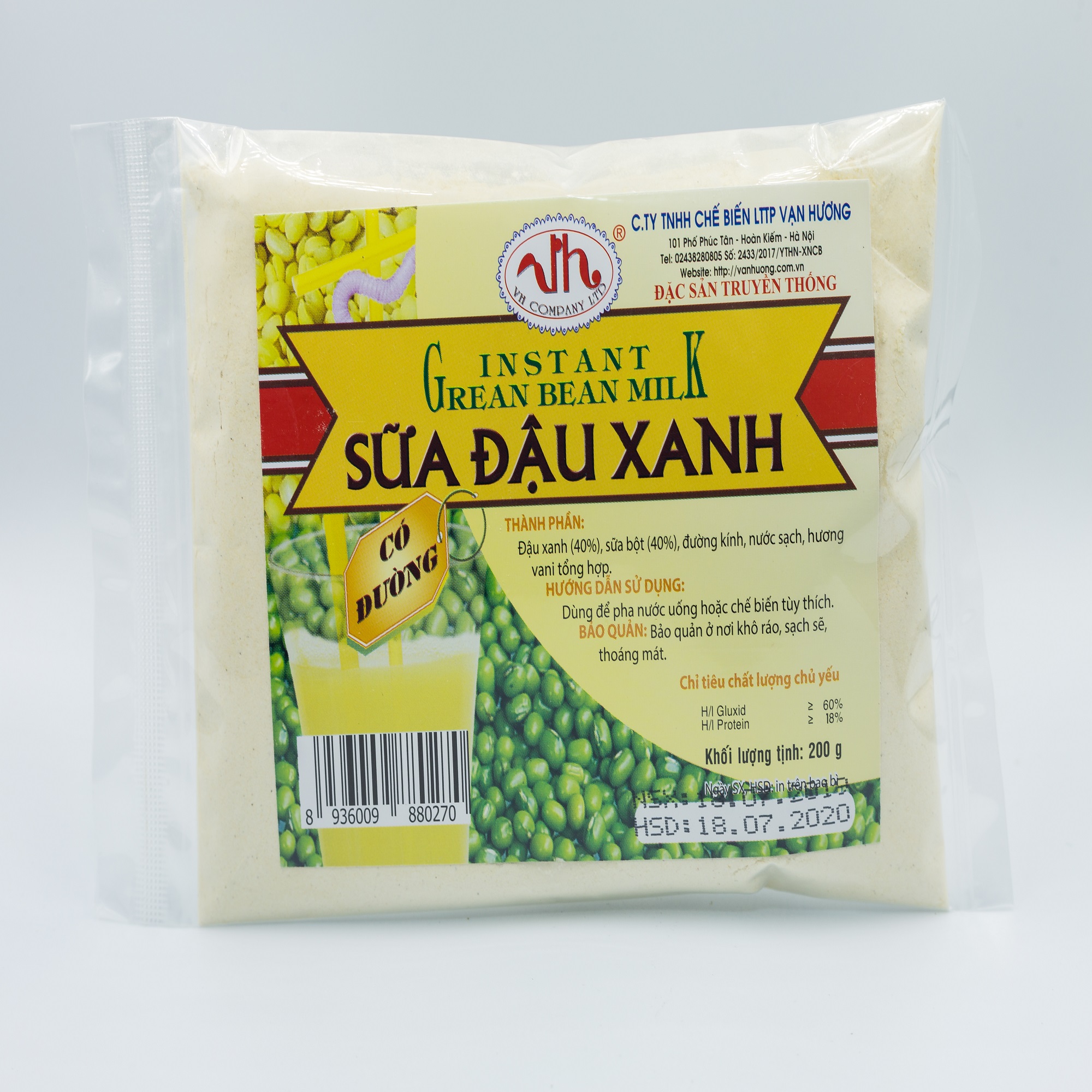 Sữa Đậu Xanh Uống Liền Vạn Hương Gói 200g - Hương Vị Hà Thành