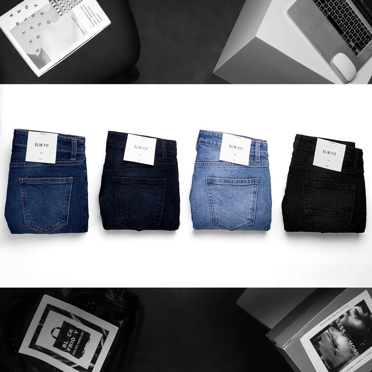 Quần jeans nam TOPMAN Slimfit cao cấp (Vải denim co dãn, ống ôm nhẹ, ảnh thật)