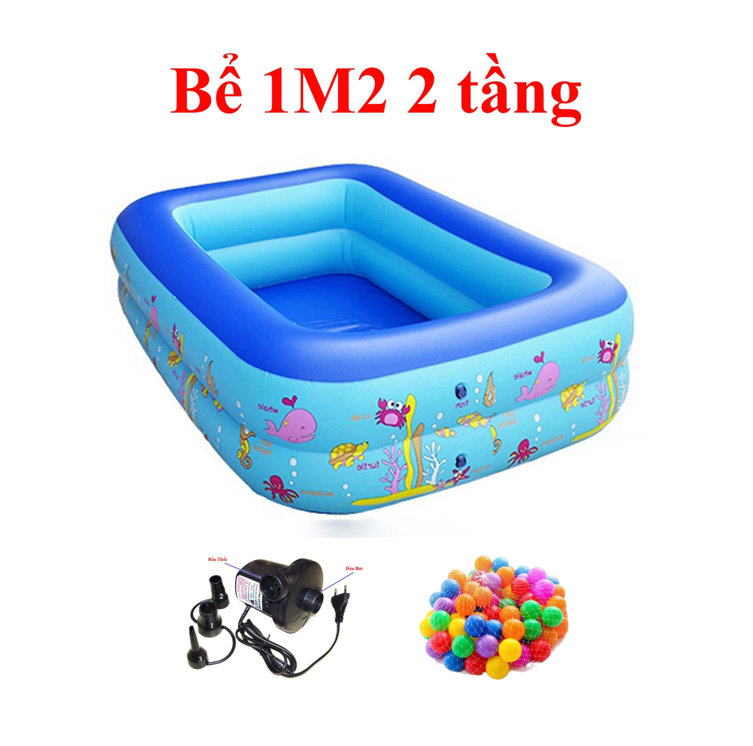 Bể bơi, phao bể bơi cho bé 1M15 tặng kèm bóng