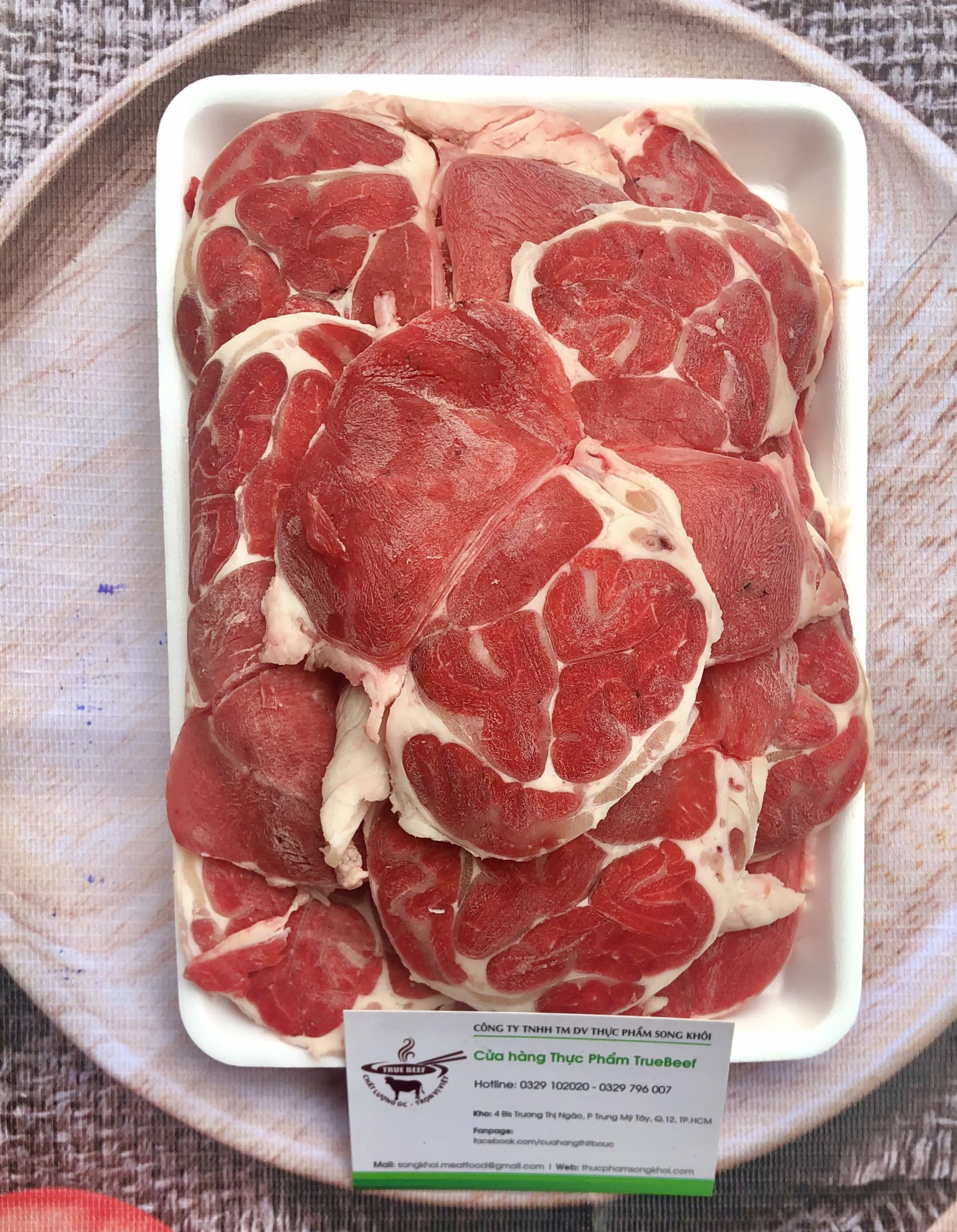 HCM giao nhanh - Bắp bò Úc thái mỏng 1kg  thích hợp nhúng lẩu, xào, tái.