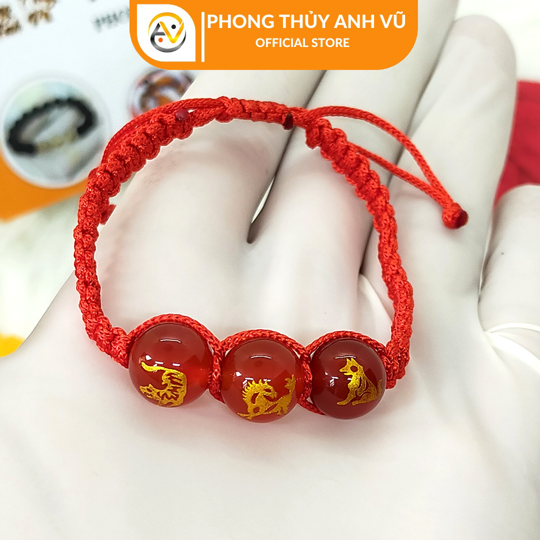 Vòng tết chỉ đỏ may mắn tam hợp dần ngọ tuất - Vòng tay phong thủy chỉ đỏ - May mắn tài lộc