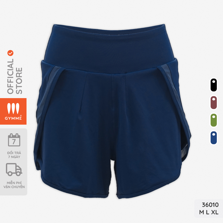 Quần short thể thao tập gym yoga nữ gymme - hai lớp - 36010