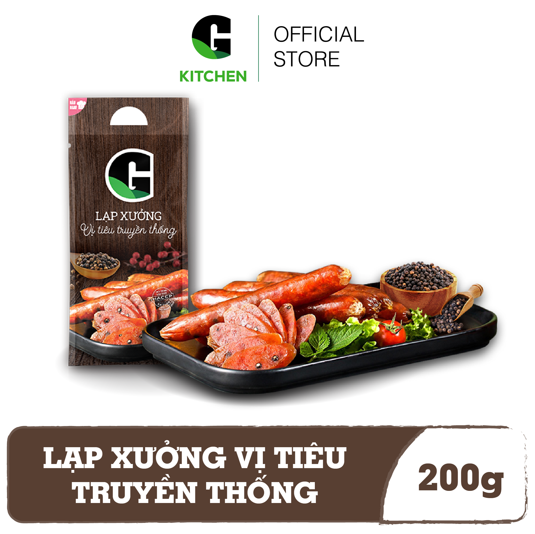 [Giao nội thành HCM] Lạp Xưởng Vị Tiêu Truyền Thống G Kitchen 200g