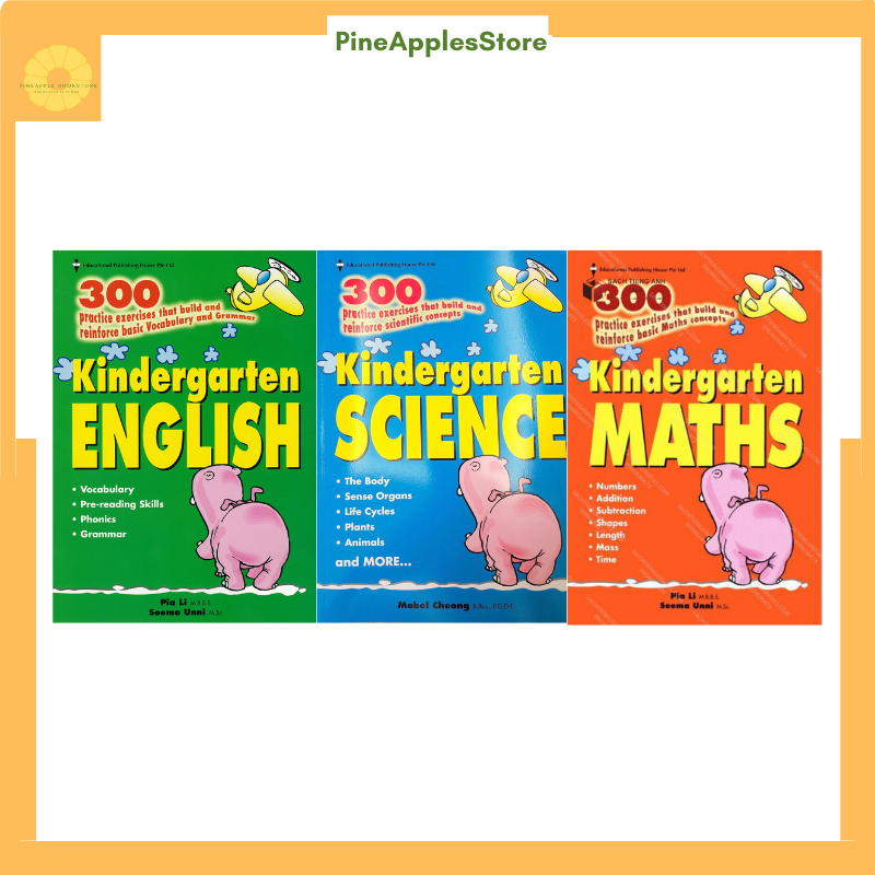 Sách 300 Kindergarten English Math Science Bộ 3 cuốn