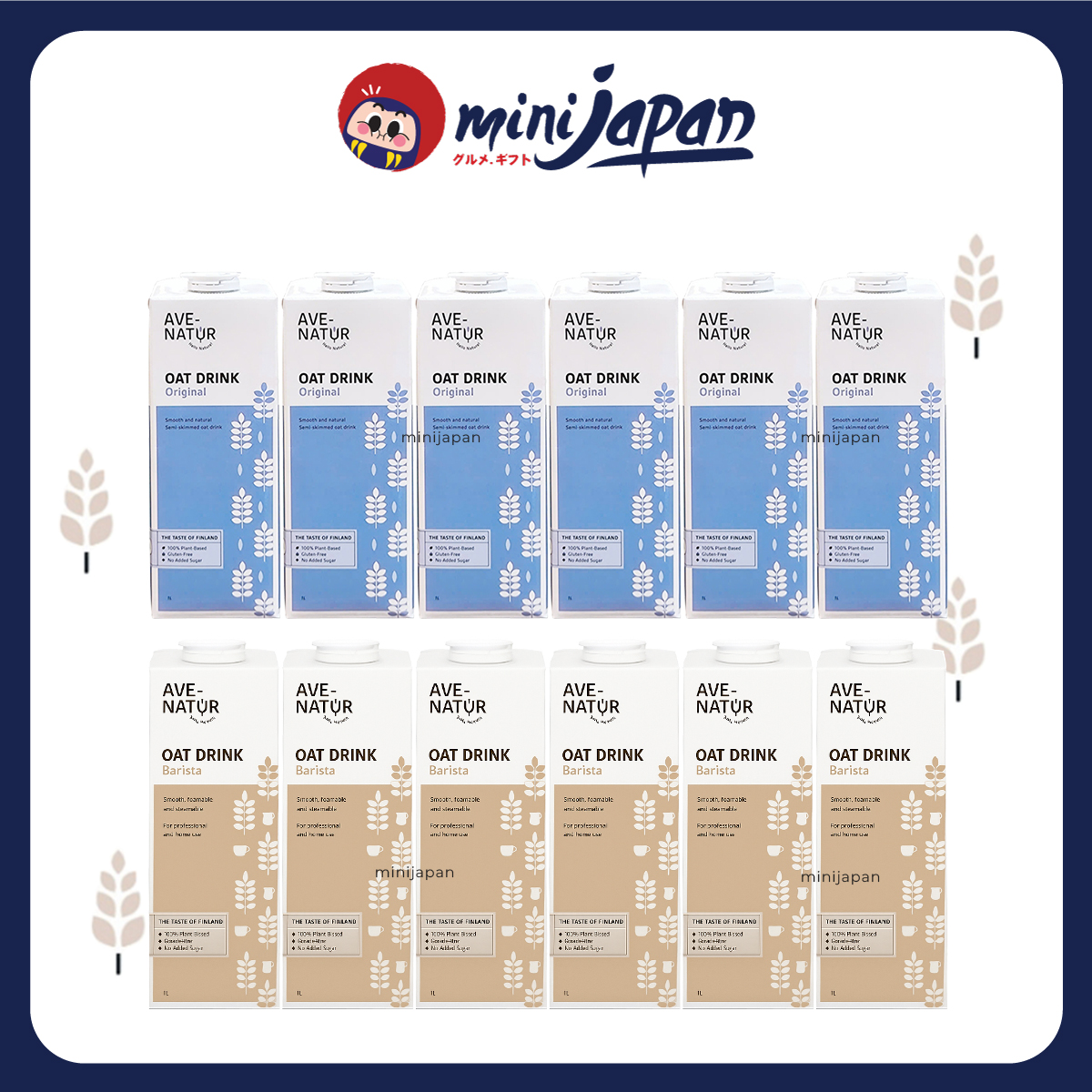 Combo 6 Chai Sữa Yến Mạch Oat Drink AVE NATUR Barista Phần Lan 1L