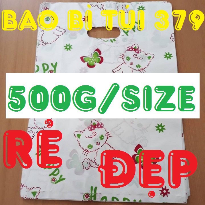 500g Túi Xốp Nilon HD Nhám In họa tiết đẹp, Dùng đựng mỹ phẩm, quần áo, Gói hàng tiện dụng, Họa tiết ngẫu nhiên