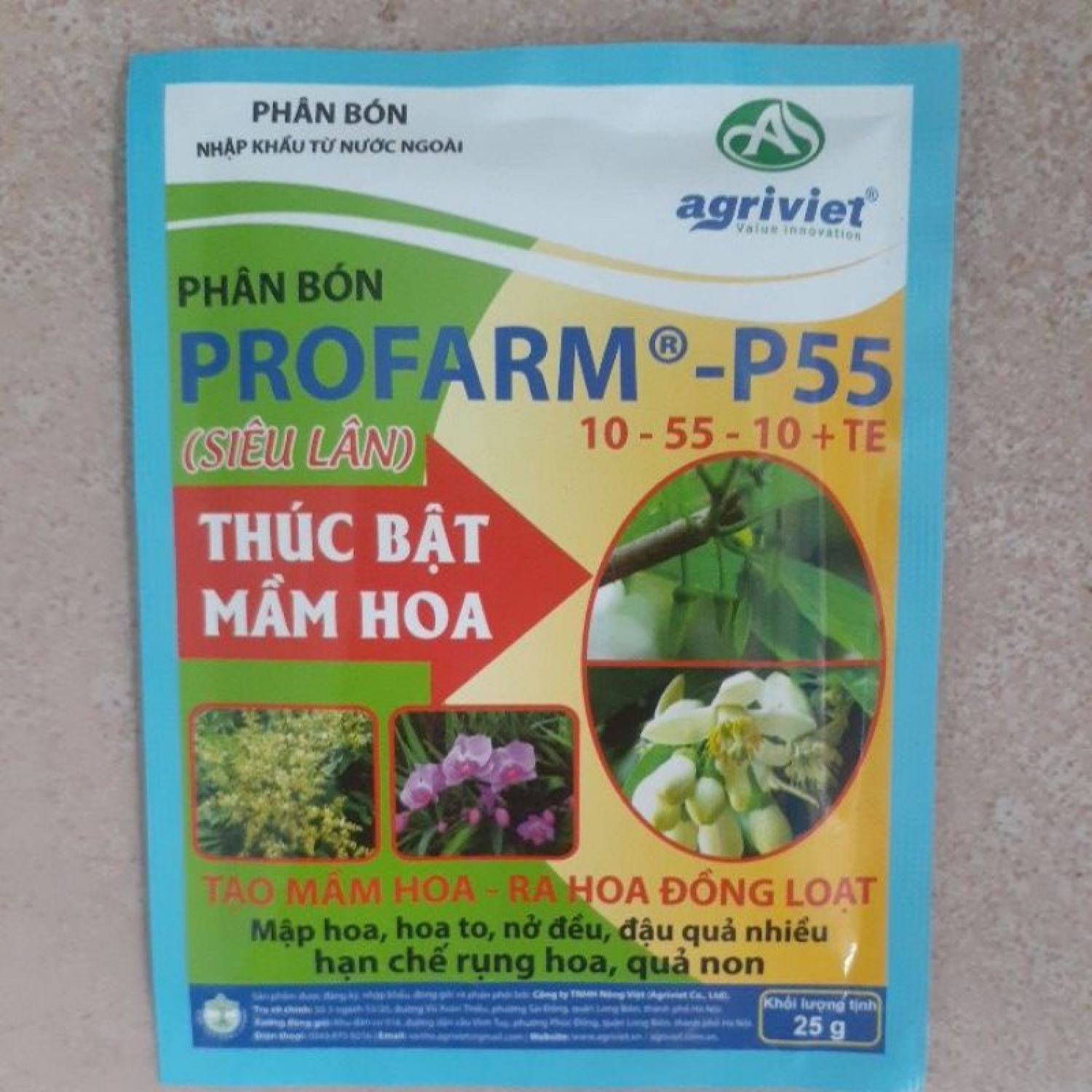 Phân bón kích rễ, mập mầm, xanh lá, khoẻ cây, tốt rễ profarm p55 10-55-10+te