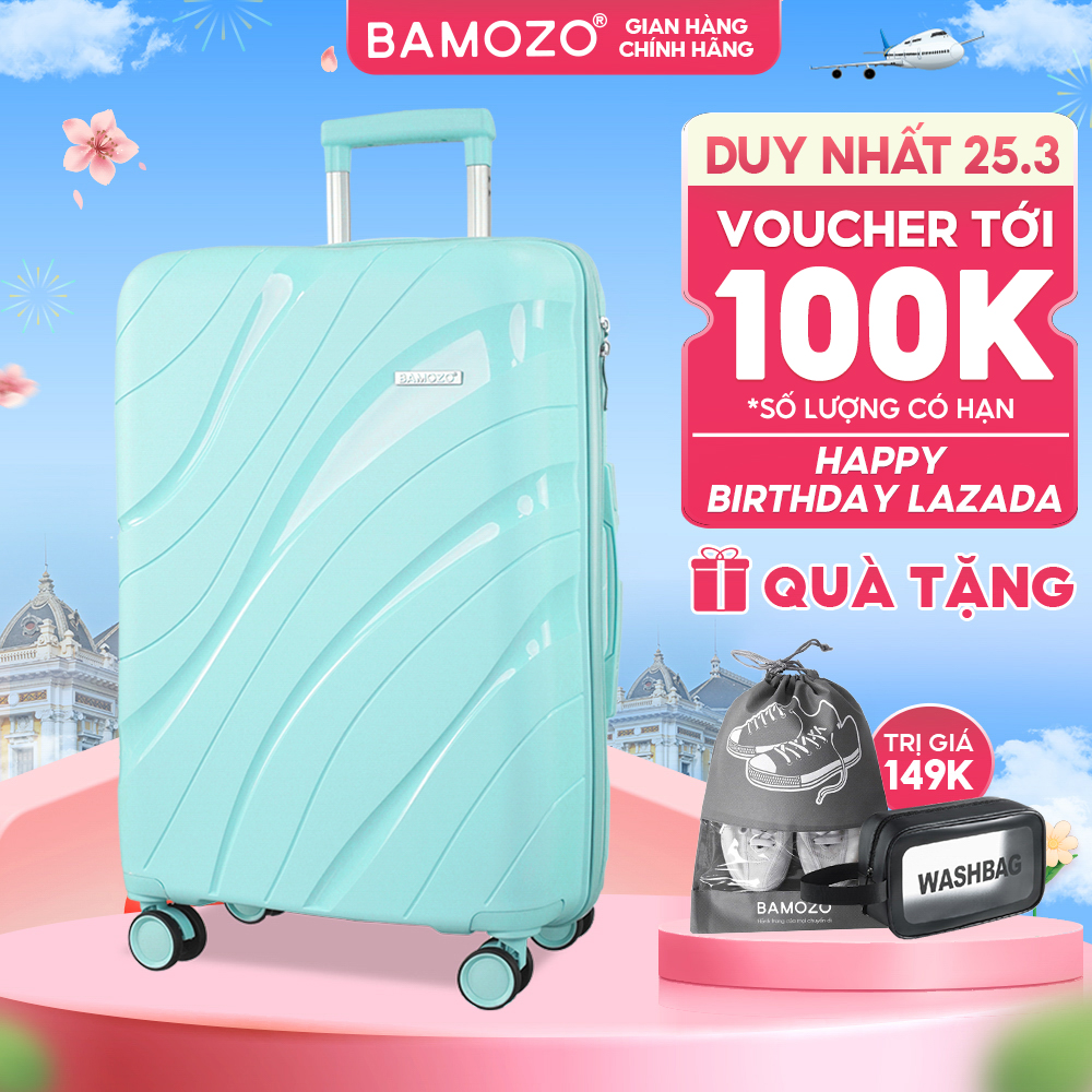 [[Ship Hỏa Tốc 2H] Vali du lịch Bamozo NANCY size 20 inches vali kéo nhựa cao cấp chịu va đập tốt nhựa chống vỡ, BẢO HÀNH LỖI 1 ĐỔI 1