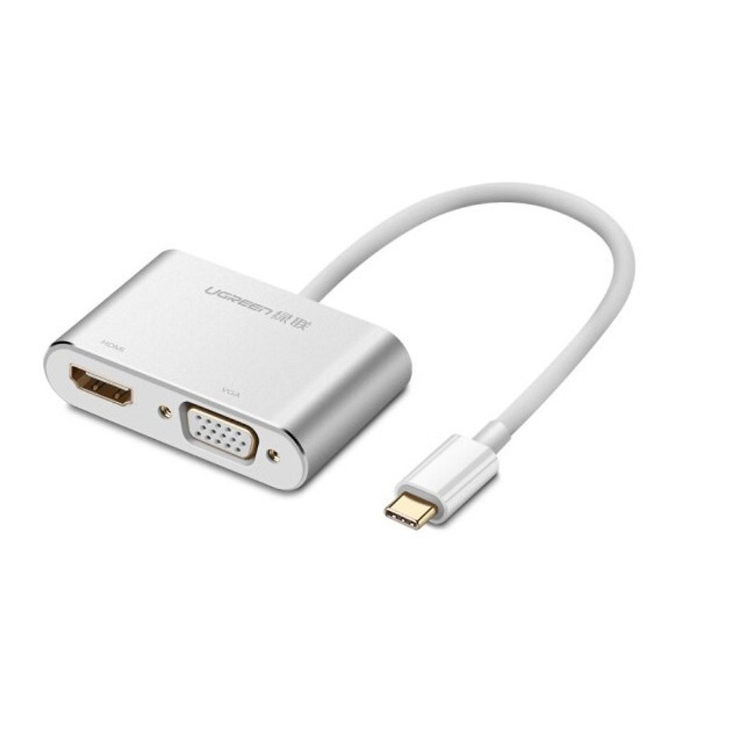 Cáp chuyển usb type c to hdmi và vga chính hãng ugreen 50317