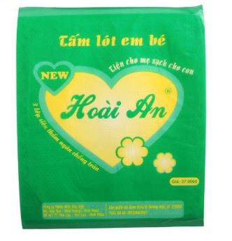 Giấy lót phân xu Hoài An,giấy lót vệ sinh cho bé 3 lớp loại 30 tờ/túi