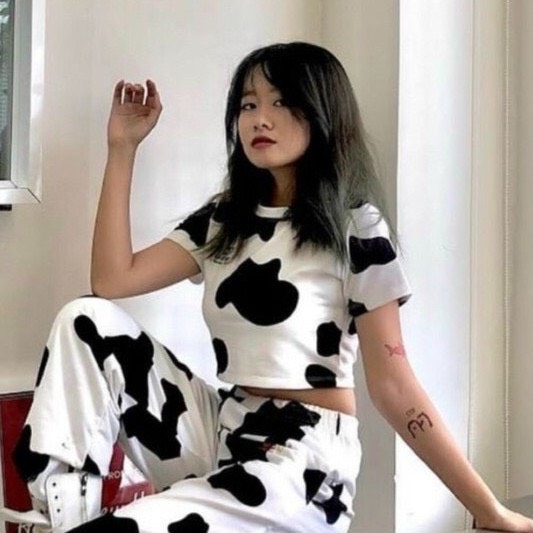 🍓🍓 SIÊU HOT 🍓🍓 Áo Croptop Bò Sữa Màu Trắng Hip Hop F5