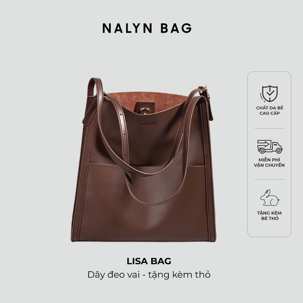 Túi xách nữ nalyn lisa bag màu nâu cafe