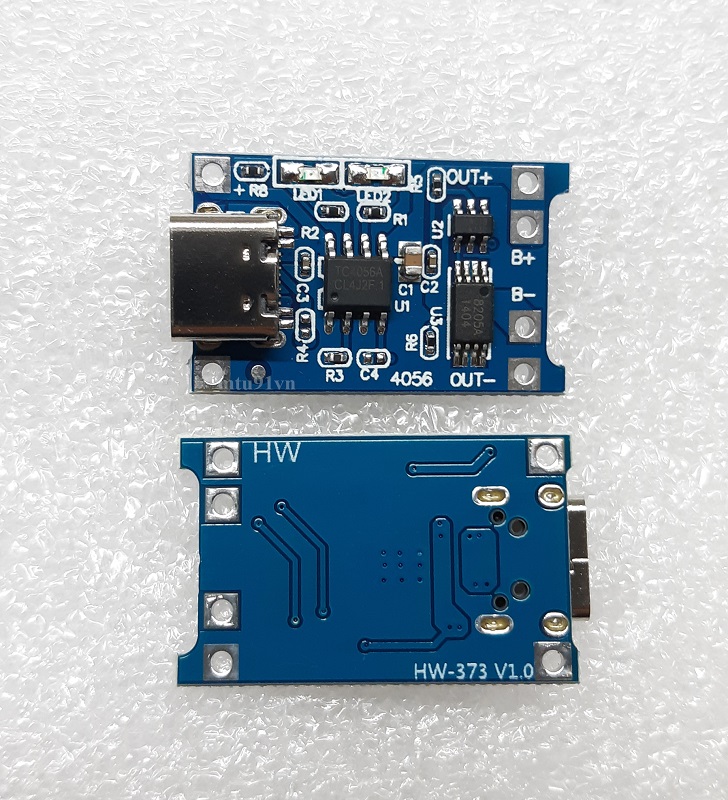 Mạch sạc pin lithium-ion tp4056 có bảo vệ - usb type c, dòng 1a
