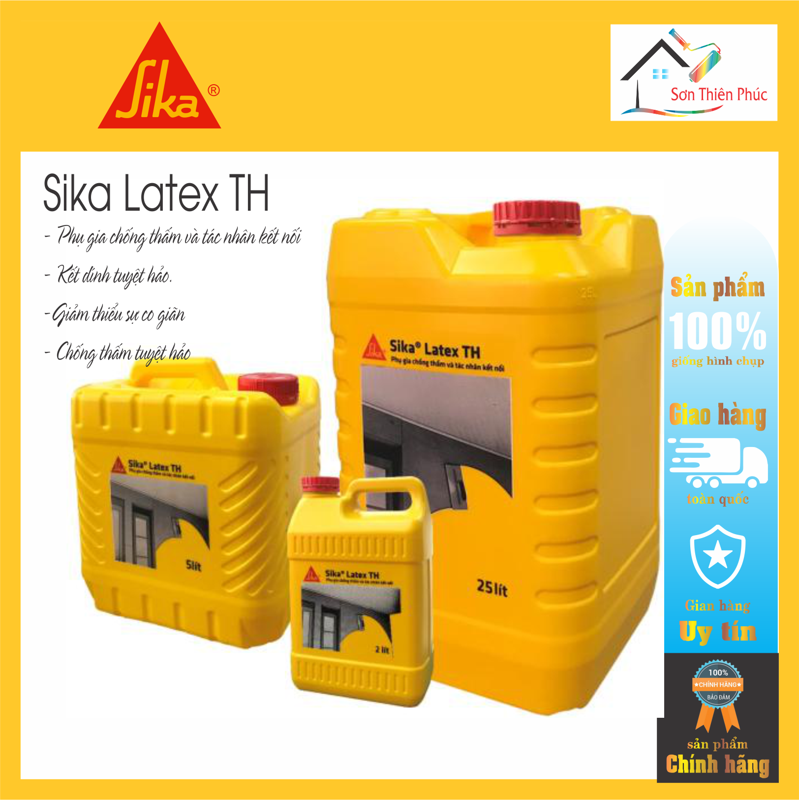 Sika Latex TH Chính hãng - Phụ gia chống thấm và tác nhân kết nối.