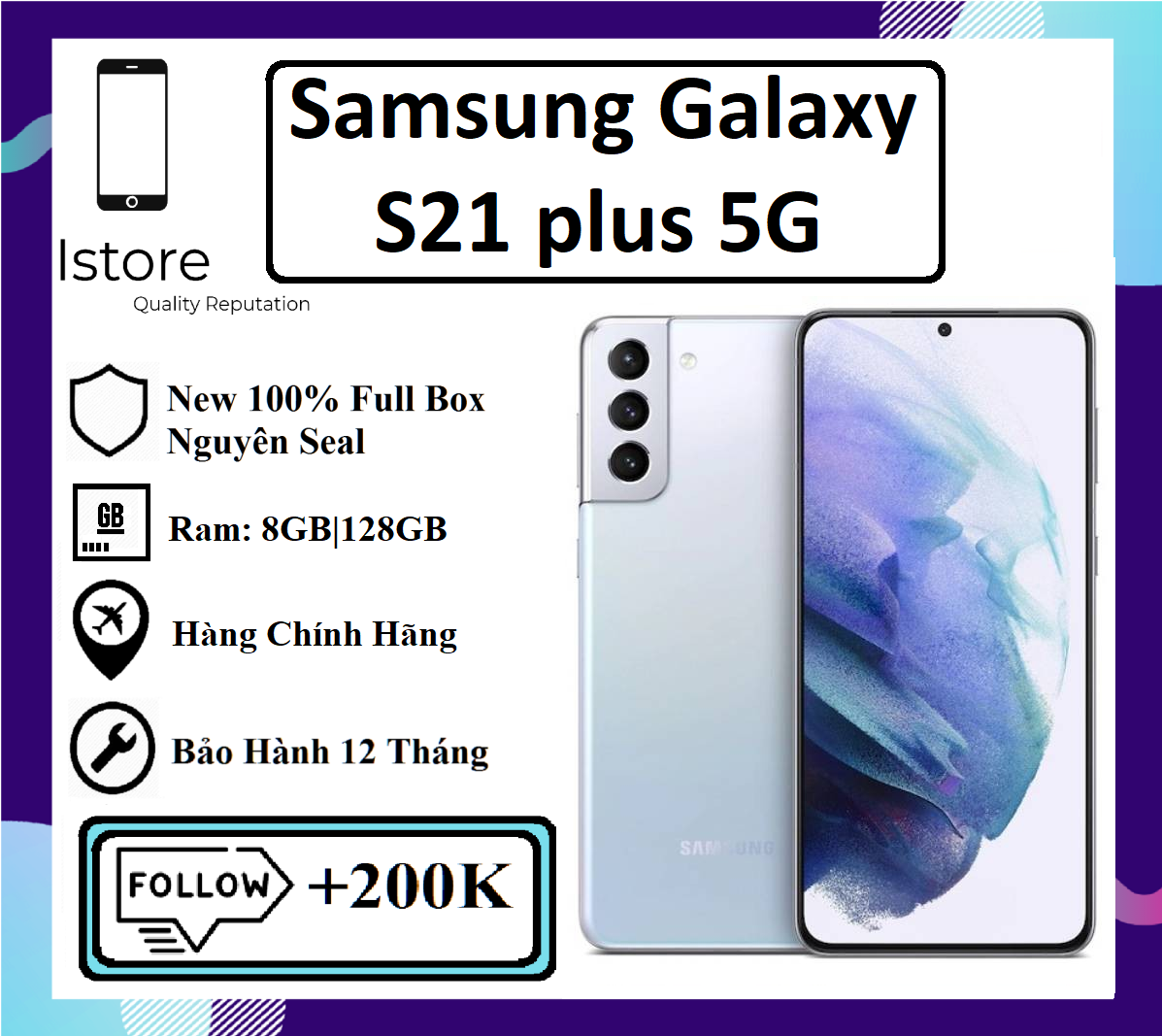 Điện thoại samsung galaxy s21 plus 5g - 8gb|128gb - hàng chính hãng