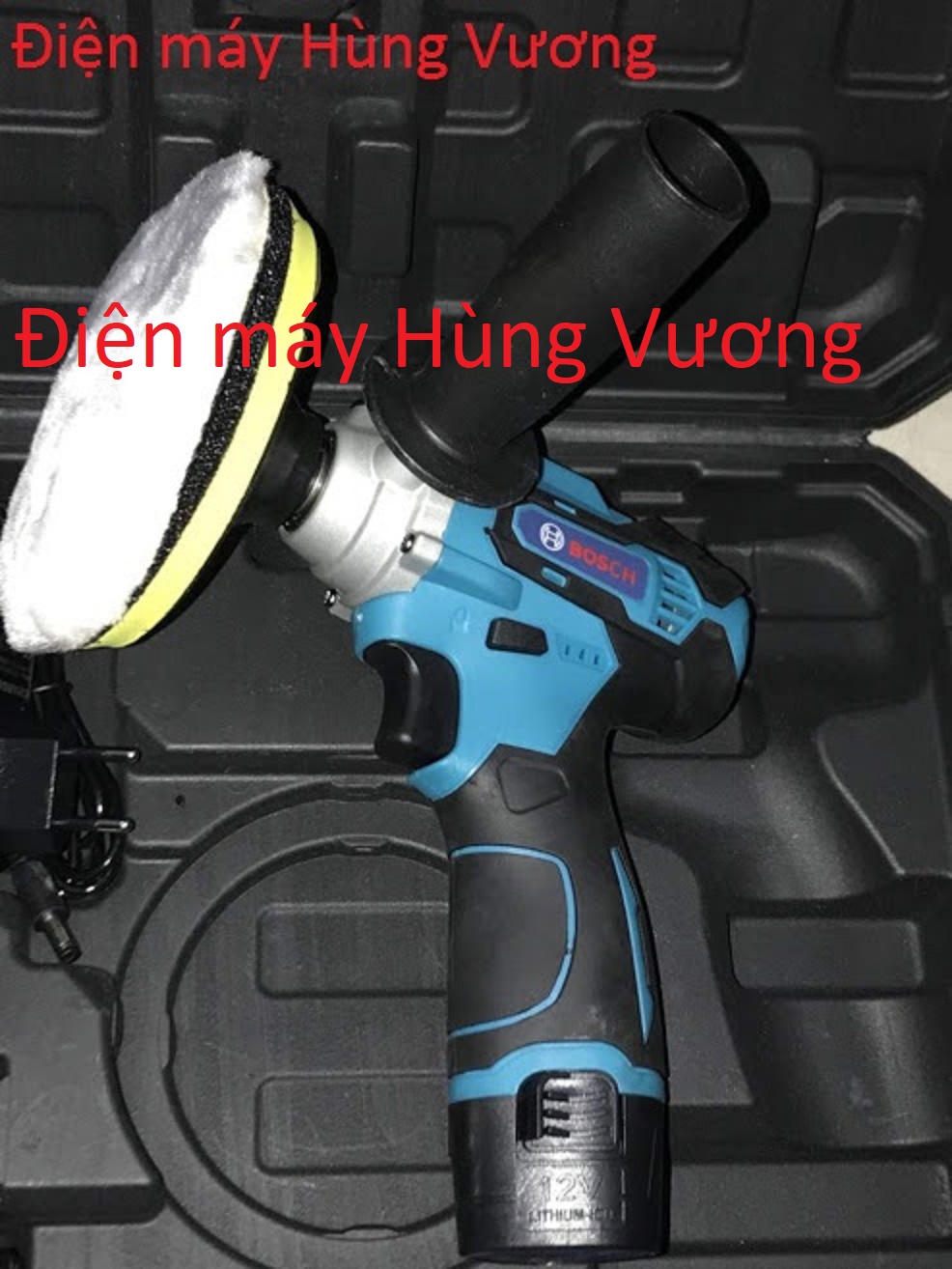 Máy đánh bóng xe ô tô, đồ  nhựa, gỗ Bosh MT5020  dùng pin 12 vôn, 6 cấp tốc độ, đĩa 120mm, Madein ThaiLand.