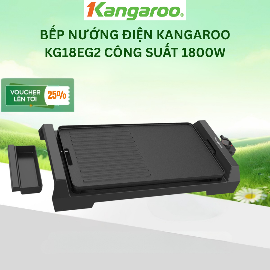 [BH 1 năm] Bếp nướng điện Kangaroo KG18EG2 công suất 1800W - Bảo hành 12 tháng