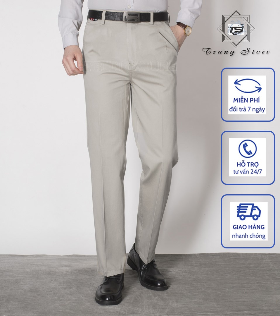 [HCM]Quần Kaki Trung Niên Nam Mẫu Trơn Cực Kì Chuẩn Form Hình Thật Màu Thật Không Xù Ít Nhăn Hàng Cực Kì Chất Lượng Giá Cực Rẻ
