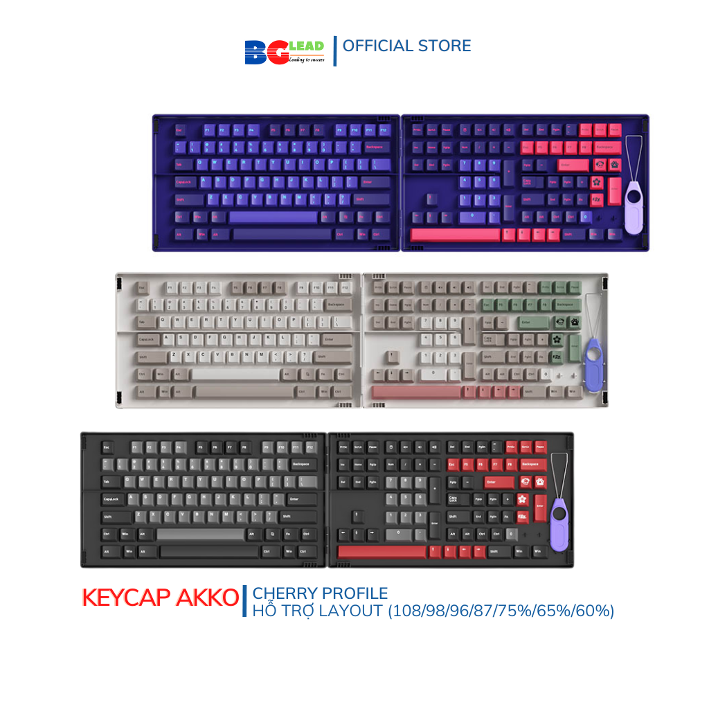 Bộ keycap bàn phím cơ AKKO Neon Keycap Set - Sản phẩm được 💘 nhất của AKKO - Mai Hoang phân phối vào bảo hành toàn quốc