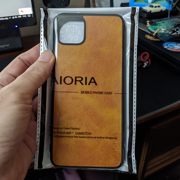Ốp lưng aioria cho google pixel 4 xl - lưng da màu nâu-cam sang đẹp.