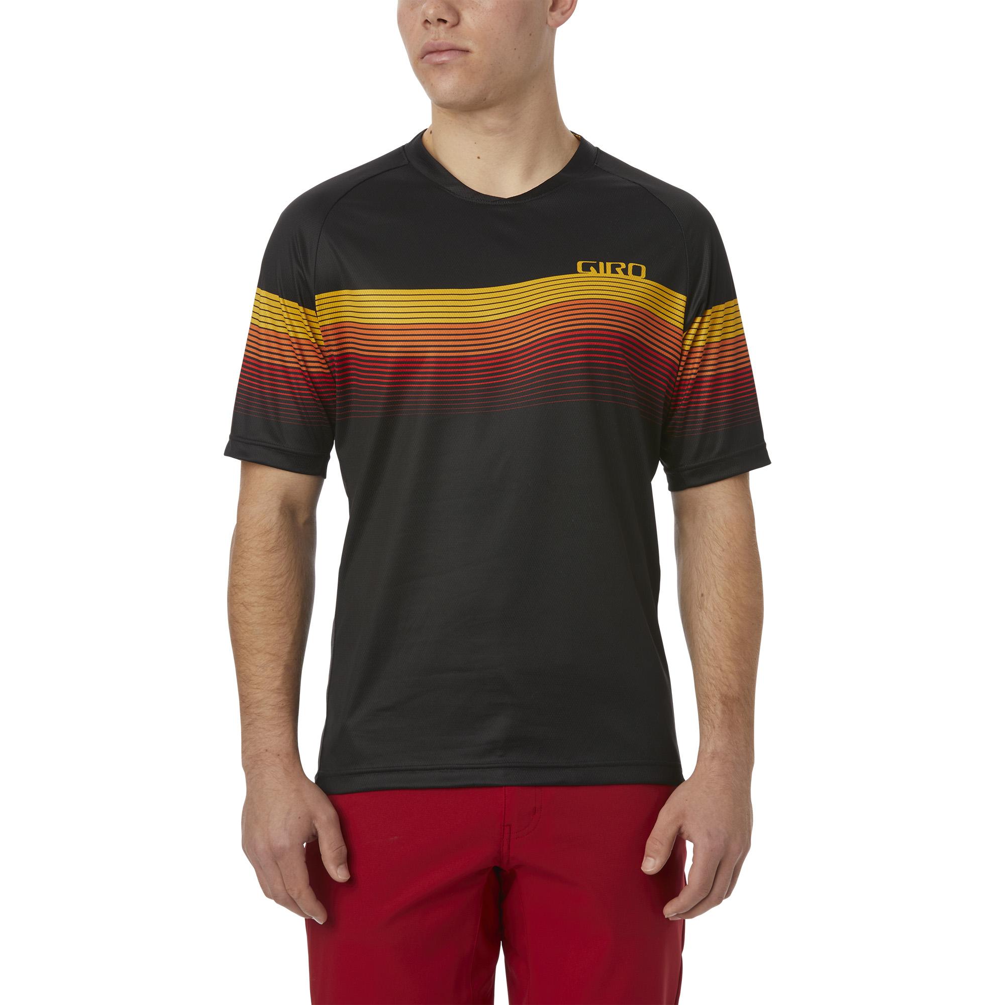 Áo đạp xe nam giro roust jersey - black heatwave