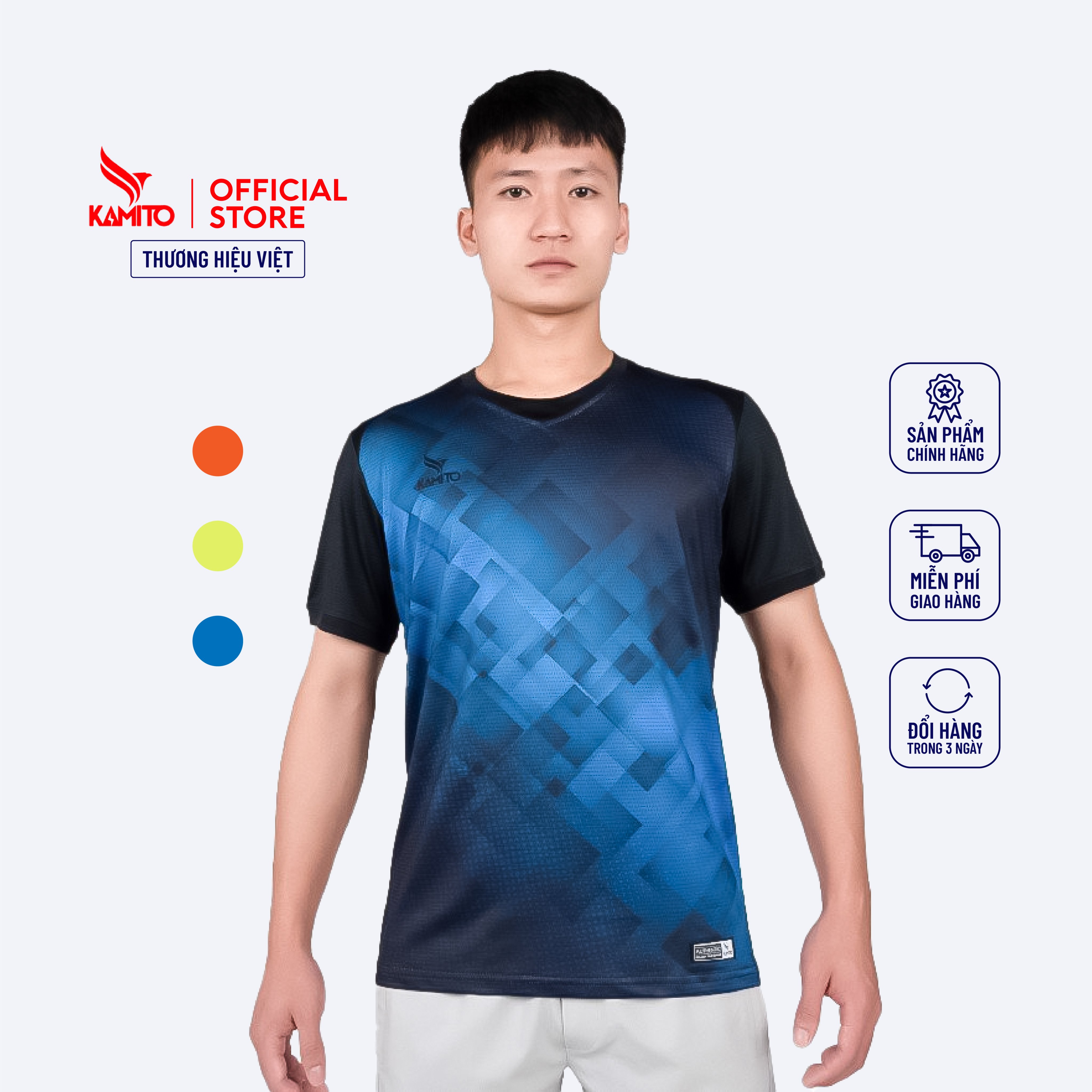 Áo thun t-shirt cầu lông nam KAMITO siêu nhẹ thoáng mát thấm hút mồ hôi