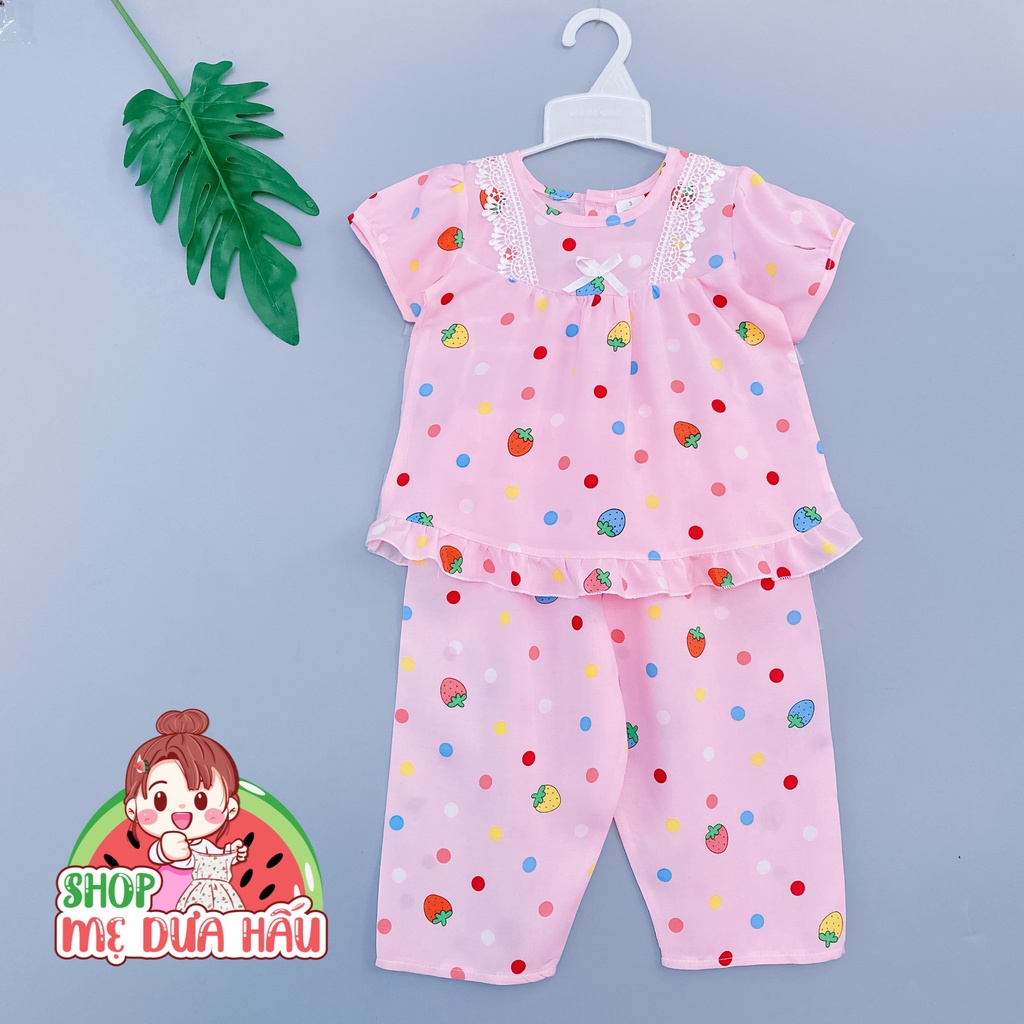 Bộ lanh bé gái, đồ bộ tole bé gái tay ngắn quần dài 8-32kg shop mẹ dưa hấu