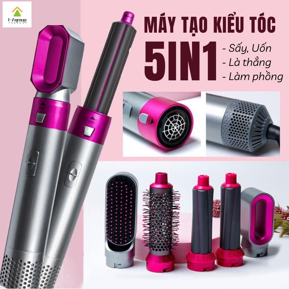 Máy sấy tóc 5 trong 1 uốn xoăn phồng sấy - máy sấy tóc làm tóc đa năng làm thẳng làm xoăn uốn phồng uốn cụp tóc công nghệ Hàn Quốc hiện đại màu sắc trẻ tru