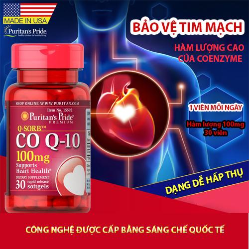 Hỗ trợ tim mạch, giảm cholesterol Q-Sorb CoQ10 100mg 30 viên