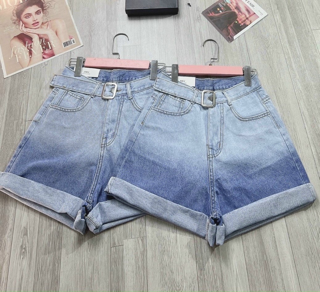 Quần short Jean Nữ Vạc Hai Màu Có Cài Khuyên Giả Dây Thắt Lưng Thời Trang , Dễ Phối Đồ ,Và Phong Cách Ls12