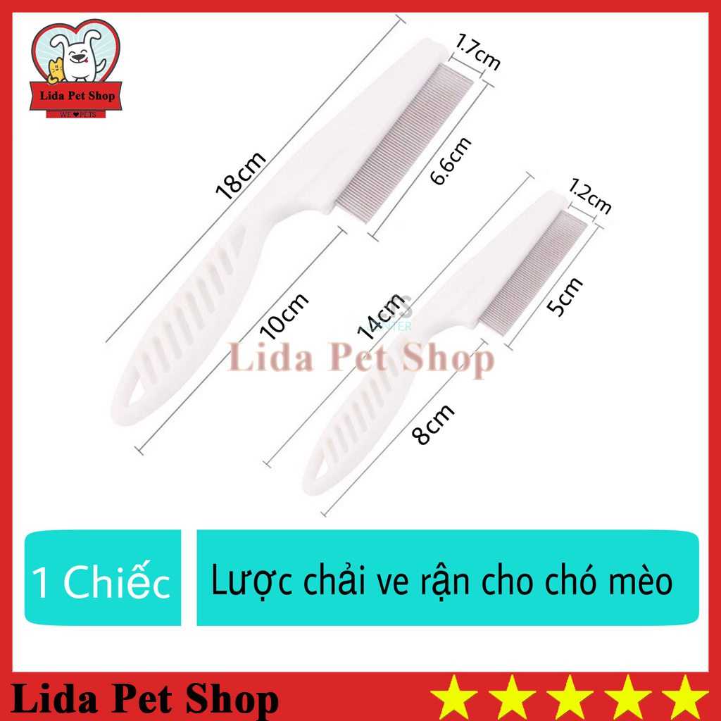 HN- Lược chải ve rận cho chó mèo - Lược chải lông cho chó mèo 2 size lựa chọn - Lida Pet Shop