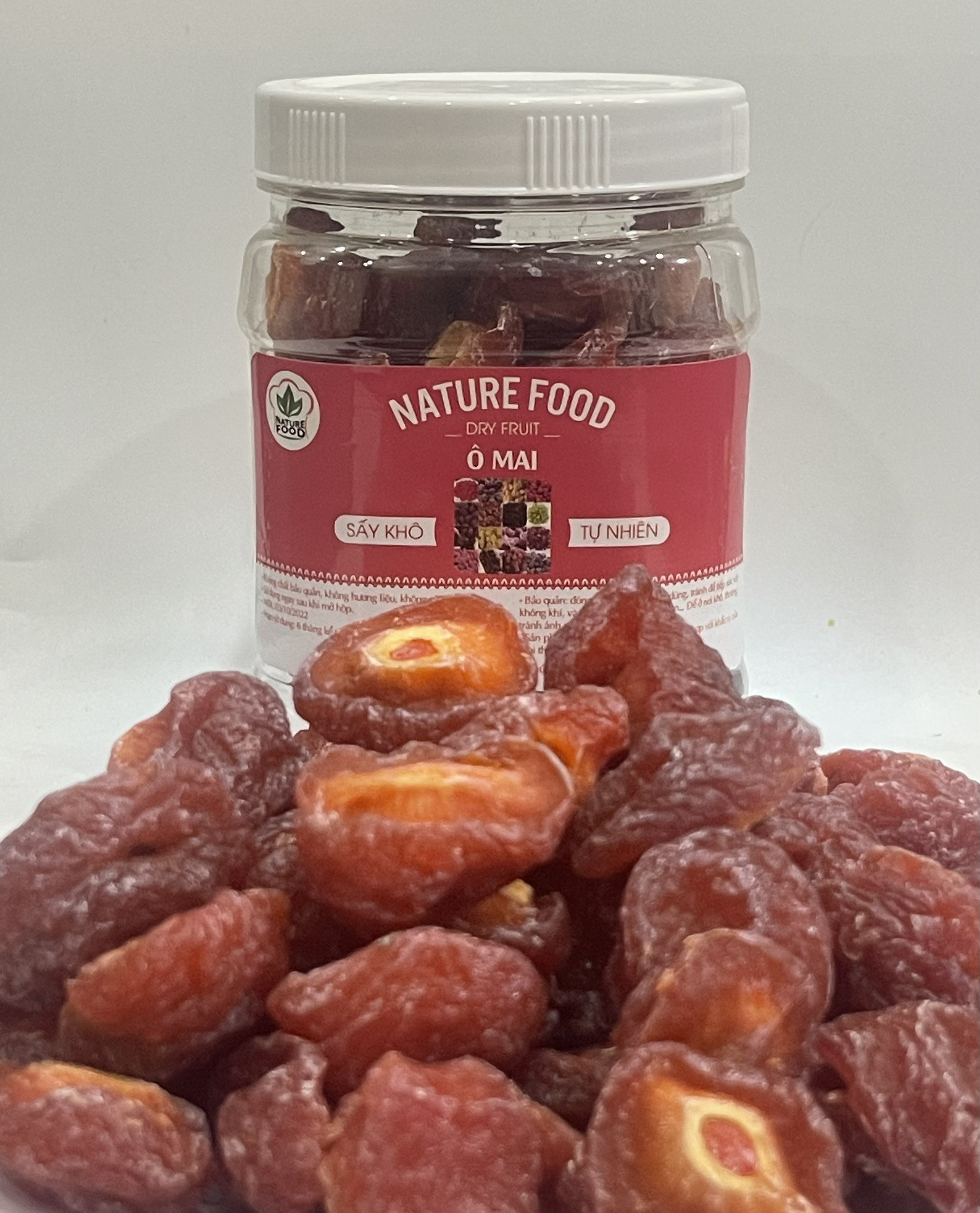 Hộp 500gr xí muội (ô mai) đào bổ chua ngọt NatureFood - LOẠI ĐẶC BIỆT