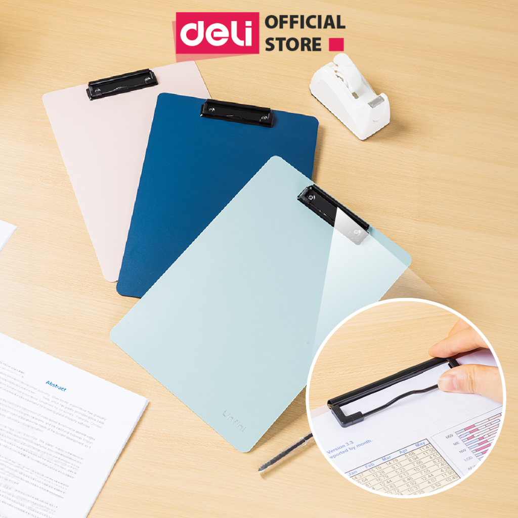 Bìa Trình Ký Nhựa A4 Deli Đơn Bìa Kẹp Nhựa Giấy Tài Liệu Kẹp Hồ Sơ A4 Một Mặt Màu Pastel Học Sinh Văn Phòng Tiện Lợi