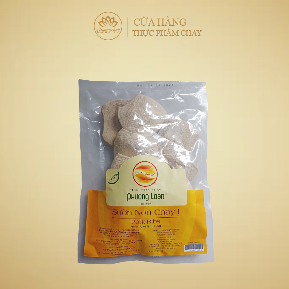 Sườn non chay lúa mạch phương loan 100g - thực phẩm hương chay plhk001