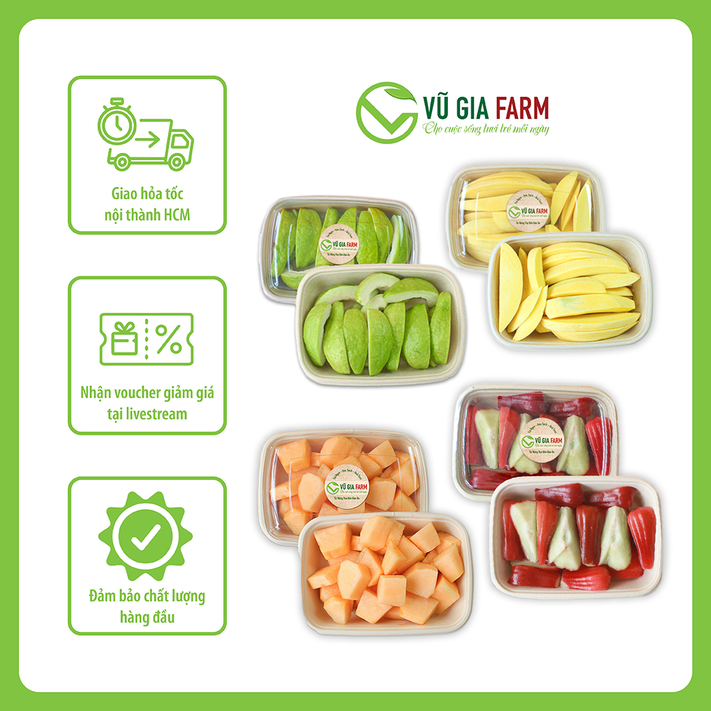 [ HCM] Trái cây cắt sẵn tự chọn VG FARM
