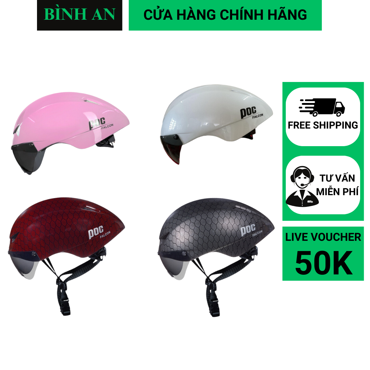Mũ bảo hiểm xe đạp thể thao Poc Falcon siêu nhẹ chính hãng màu Xám bóng - HoangTrongStore
