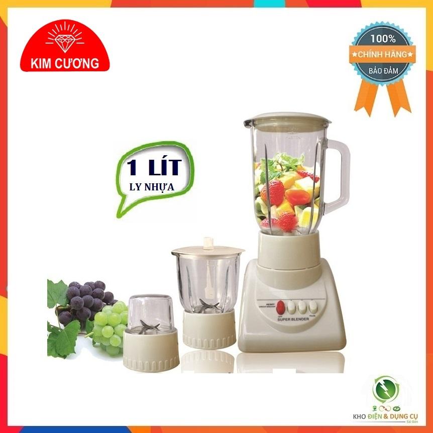 MÁY XAY SINH TỐ 3 LY NHỰA KIM CƯƠNG KC-T02 ( 1 LÍT  - MÔ TƠ 100% BẰNG ĐỒNG )