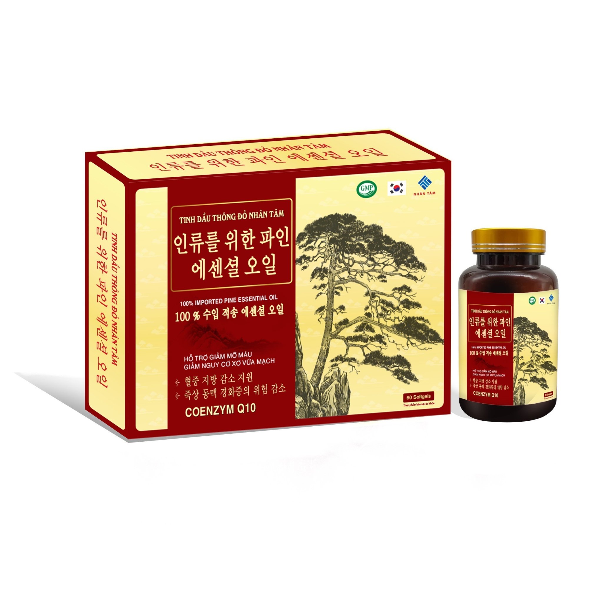 Viên Uống Tinh Dầu Thông Đỏ Nhân Tâm Chống Tai Biến Mạch Máu Não, Hỗ Trợ Giảm Mỡ Máu, Giảm Nguy Cơ Xơ Vữa Động Mạch , tót cho tim , chống lão hóa da- hộp 60 viên Dược Phẩm MT