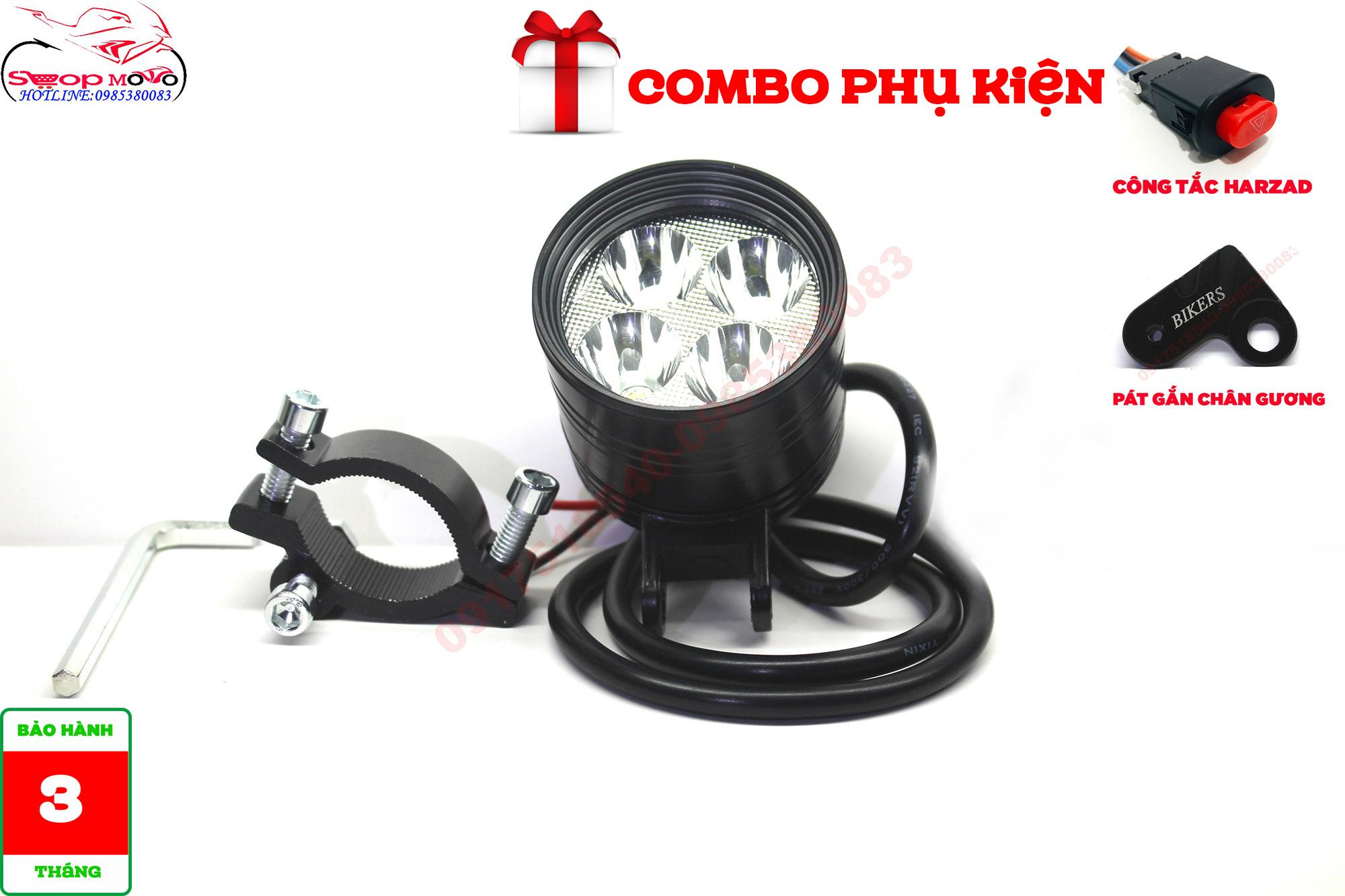 Đèn led trợ sáng l4 3 chế độ full phụ kiện .