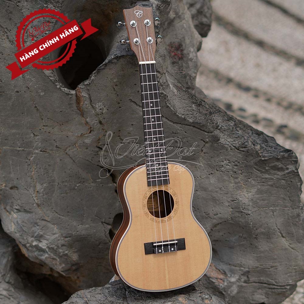 Đàn Ukulele Concert CHARD WD-24YM-S, Gỗ Vân Sam Nguyên Tấm, Âm Thanh Hay