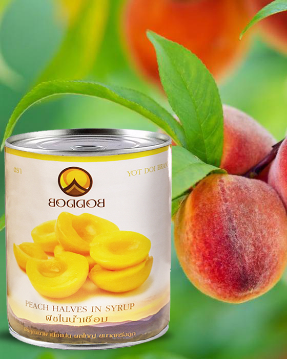Đào ngâm boddob thái lan lon 425g-820g giòn ngọt thơm ngon