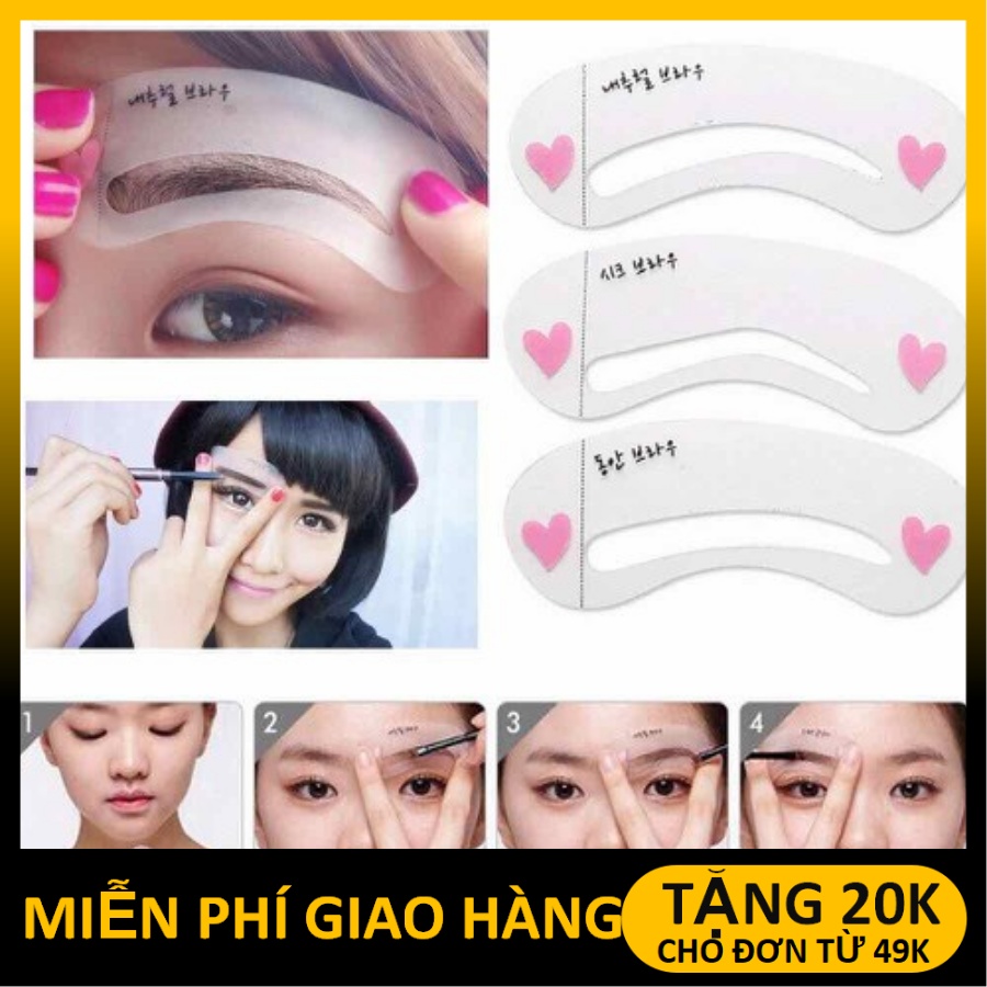 3 kiểu khung kẻ chân mày - Khuôn kẻ chân mày đẹp, cách vẽ chân mày đẹp Bộ 3 khung kẻ chân mày Brow Class , siêu hot