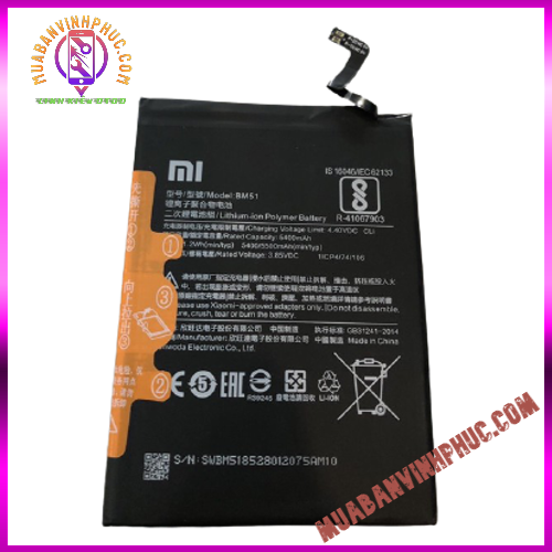 Pin xiaomi mi max 3 / bm51,dung lượng 5500mah / bảo hành 12 tháng - mbvp.com